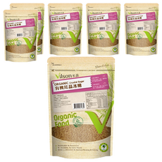 Vilson 米森有機 有機紅晶紅冰糖 無添加防腐劑、人工香料及色素 有機栽培甘蔗 天然香醇原味 無二氧化硫漂白, 450g, 6包