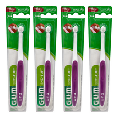 SUNSTAR 三詩達 G.U.M 308牙溝縫隙尖頭花束牙刷 3排7束, 0.2mm, 1支, 4支