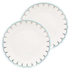 JUST HOME 英倫骨瓷8吋月光盤 藍色, 20.6 x 2.2cm, 2個