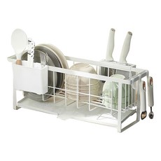 日式檯面窄款廚房多功能置物架 白色碗碟架 Set, YV61148-1, 1組