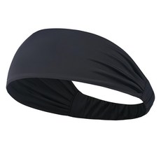 運動頭戴跑步健身頭巾, 22.9 x 5cm, 黑色, 1個