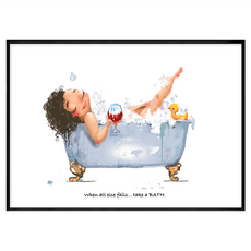 療癒的泡澡時光 掛畫, 40 x 30cm, 黑色