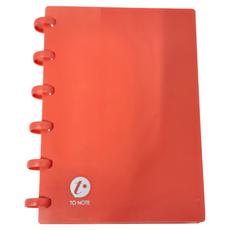 TO NOTE 筆記本 橫線 A6 可自由增減內頁, 紅色, 1本