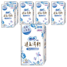 SOFY 蘇菲 極淨肌 透氣清新超薄護墊 清新花香, 14cm, 40片, 6包