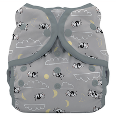 THIRSTIES 壓扣防水尿布兜, 適用於9-36個月（8-18公斤）嬰兒, 100%聚酯層壓到聚氨酯上 (TPU), Over the Moon, 1件