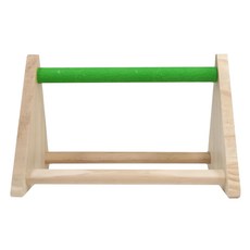 鸚鵡磨爪原木三角桌上棲木架, 1個, 綠色