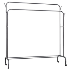 dayneeds 日需百備 輕質生活ㄇ型落地曬衣架 雙桿 吊衣架 收納架 掛衣架 衣櫥架 SBF-150BK-2, 黑色