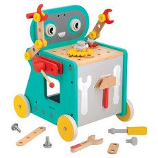 Janod 小木匠 寶寶學步手推車 木製玩具 附工具組, 機器人, 1組