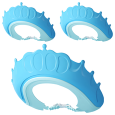 小麥購物 兒童護耳洗髮帽 皇冠款 Y518 62g, 天青藍, 3個