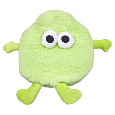 JAR嚴選 ins風 卡通可愛保暖熱水袋 - 小綠炭 1500ML 聚酯纖維/PVC, 1個