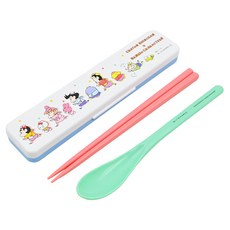 Skater 抗菌兒童餐具組湯匙筷子組 CCS3SAAG, 盒子1入 + 湯匙1入 + 筷子1雙, 蠟筆小新, 1組