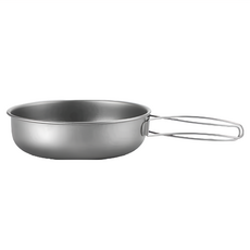 TEMPEST 戶外登山露營純鈦煎鍋 Titanium純鈦(TA1)材質, 大 灰色, 1個