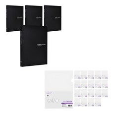 ECO Chungwoon 雙夾文件夾板 Set 4個 + L形資料夾 Set 20個 A4 尺寸, 黑色, 1組