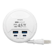 aiwa 愛華 USB電源供應器, 45W氮化鎵, PD+QC3.0 快充, 雙層阻燃絕緣, 1個