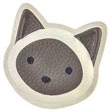 tails&me 尾巴與我 貓臉造型專屬配件, 5cm x 5cm x 1.2cm, 暹羅 亮灰, 1個