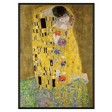 BOLUO GALLERY 菠蘿選畫所 名畫掛畫 克林姆 吻 70 x 50cm 黑色 AVAR5717B