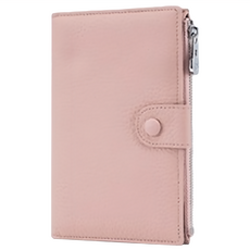LIKEHOUSE RFID真皮頭層牛皮多功能護照包 PA21, 淺粉色, 17 x 11 x 1.5cm