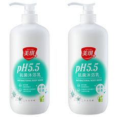 美琪 PH5.5 抗菌沐浴乳，經典皂香，不含皂鹼, 1L, 2瓶