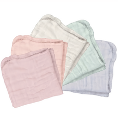 美國 green sprouts 小綠芽 100%有機棉細紗布 嬰兒紗布巾 5入組 柔和桃
