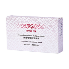 RACE ON 鋭速 雙速咖啡因雙層錠，200毫克咖啡因 雙層分段釋放科技 綠茶萃取, 12顆, 1盒