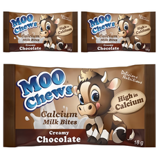 Moo Chews ⽜奶鈣片 巧克力口味 高鈣質 美味又營養, 18g, 3包