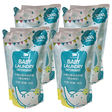 les enphants 麗嬰房 防蟎酵素極淨洗衣精 雲朵棉花香 補充包, 1L, 4包