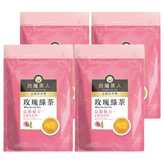 台灣茶人 正能量系列 玫瑰綠茶 Set 25, 綠茶與玫瑰的馥郁香氣，自家生產烘製茶葉而成, 2g, 25包, 4袋