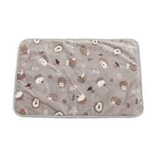 Dogfeet 舒眠睡墊, 貓狗適用, 柔軟舒適, 可愛刺蝟圖樣, 刺蝟灰, M (40 x 60cm), 1個