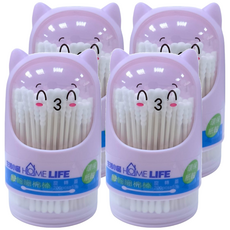 HOME LIFE 生活小品 兒童紙軸細棉棒, 200支 兒童專用, 4罐