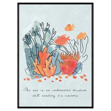 BOLUO GALLERY 菠蘿選畫所 珊瑚與魚群III 掛畫 ANSD3413B, 黑色