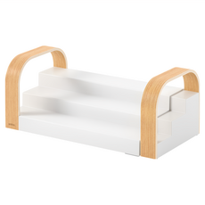 UMBRA Bellwood 3層伸縮木柄調味罐架 白色 31cm, 1個