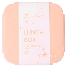 MUGU 沐咕寶貝 密封防漏保鮮餐盒, 四面扣環, 食品級安全材質, 半透明盒身, 適用於洗碗機、微波爐, 櫻花粉, 860ml, 1個