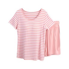 NEW FORCE 莫代爾Bra條紋短袖套裝 500g