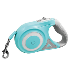 Nice u 毛樂趣 夜光LED寵物自動伸縮牽引繩, 綠色, 1個