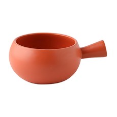 WANDU 瓦讀 日式粗陶調味碟 6寸 醬料碟 小菜碟 附手柄, 桔紅, 1入