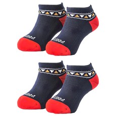 FOOTER 經典圖騰運動氣墊船型除臭襪 適用腳長19~22cm 深藍色 L 兒童運動襪, 2雙