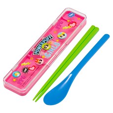 Skater 銀離子兒童餐具組, 飛天小女警, 筷子 + 湯匙 + 收納盒, 1套