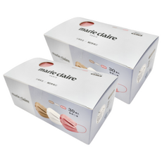 marie claire 美麗佳人 ONEDER 旺達棉品 美麗佳人平面成人口罩, 2組, 30片, 白色 + 粉色 + 棕色