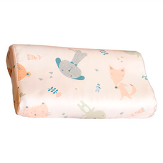 EmBrace 英柏絲 純天絲3D網布兒童工學記憶枕, 小恐龍藍, 人體工學S弧度曲線, 30 x 50 x 7~9cm, 小狗圓舞曲