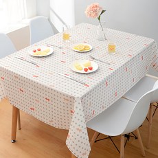 半島良品 防水防油污印花桌布, 清新北歐 小魚, 137 x 180cm, 1個