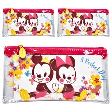 Disney 迪士尼 櫻花透明文件收納袋, 米奇米妮, 3個
