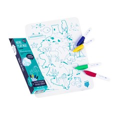 Super Petit 矽膠彩繪餐墊 附四色無毒可洗式彩色筆, 科西嘉島, 1組