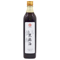 真老 純油磅黑麻油 手工冷壓 香濃質純, 500ml, 1瓶