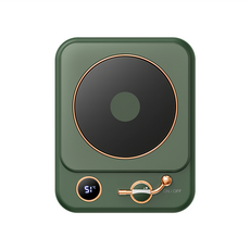 ANTIAN USB重力感應數顯恆溫杯墊 暖牛奶加熱墊 辦公室杯墊 交換禮物 綠色, 1入, 104*130*20mm