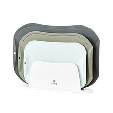 雙子座 不易留刀痕現代砧板套組, 1組, 砧板(S號天藍色+M號卡其色+L號炭灰色)+支架+盒子