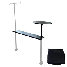 JG Outdoor 桌面吊物架 層板組 S3配件 長方形層板53 x 13 x 1.5cm + 圓形層板直徑22 x 1.5cm + 圓形層板支架 + 收納袋 0.7kg, 黑色, 1組