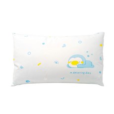 PUKU 藍色企鵝 Fluffy 棉眠幼兒枕, 枕套100%棉, 枕芯100%聚酯纖維, 45 x 32 x 8cm, 水色