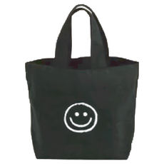 微笑手提帆布包 61g, 28 x 20.5 x 12.5cm, 黑色, 1組
