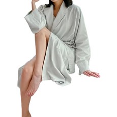 SAVAMUNT 賽芙嫚 蘭精天絲莫代爾極親膚開襟綁帶睡袍 紳士灰, 110 x 65cm