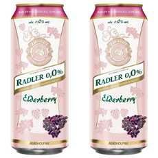 RADLER 萊德 0.0%無酒精啤酒風味飲, 接骨木果, 天然釀造,保留啤酒花風味, 500ml, 2罐